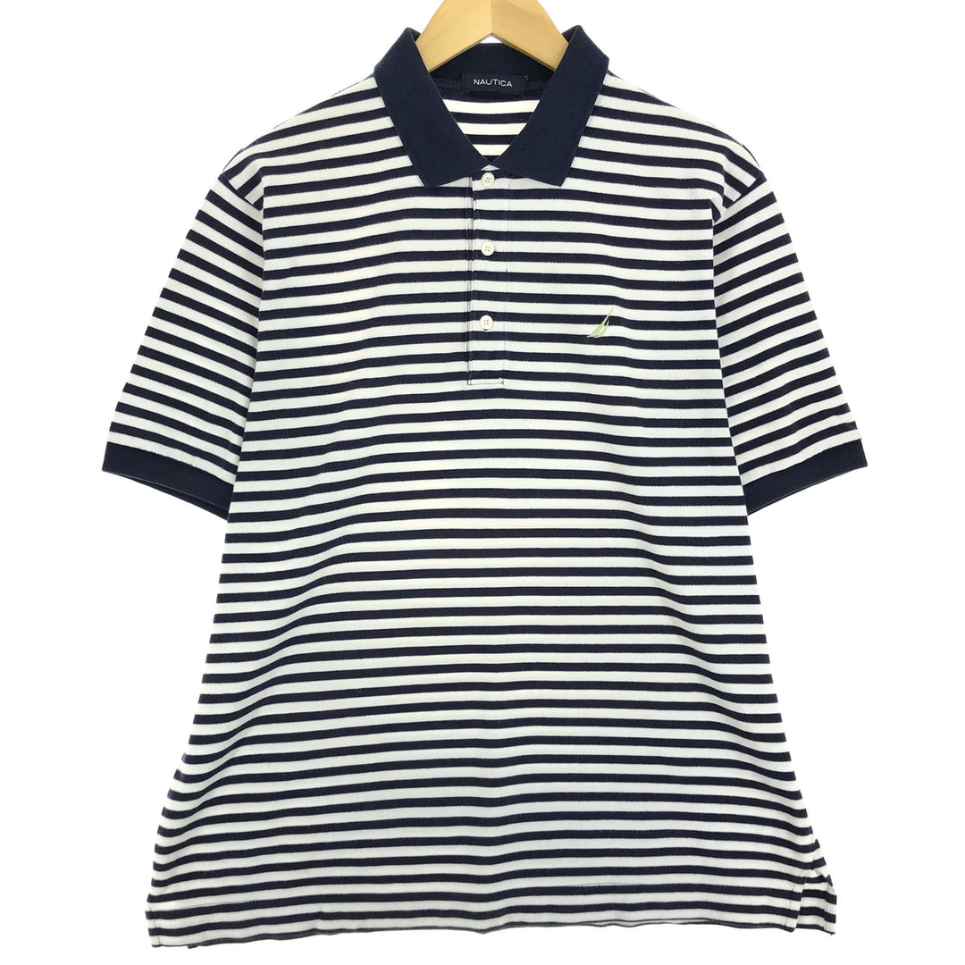 NAUTICA Short Sleeve Striped Polo Shirt Men's M /eaa410075