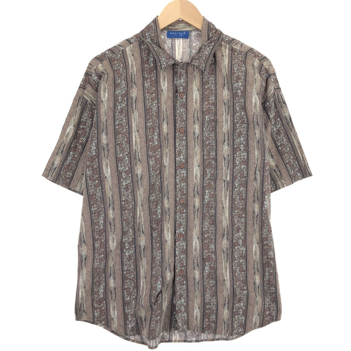 90'S TOWN CRAFT all-over print short-sleeve shirt, men's XL, vintage /eaa410160