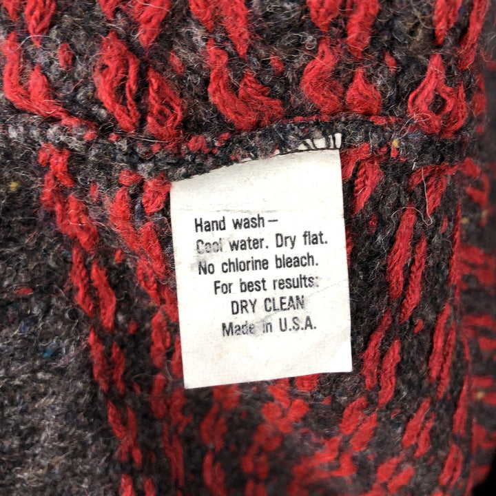 Vintage 80s-90'S ALPS Birdseye Pattern Mock Neck Knit Sweater, Made in USA, Men's Size Medium unclear gray type Vintage Second Hand