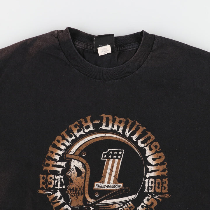 90s~00'S Harley Davidson Skull Pattern Motorcycle Bike T-shirt Men's L Vintage /eaa410214