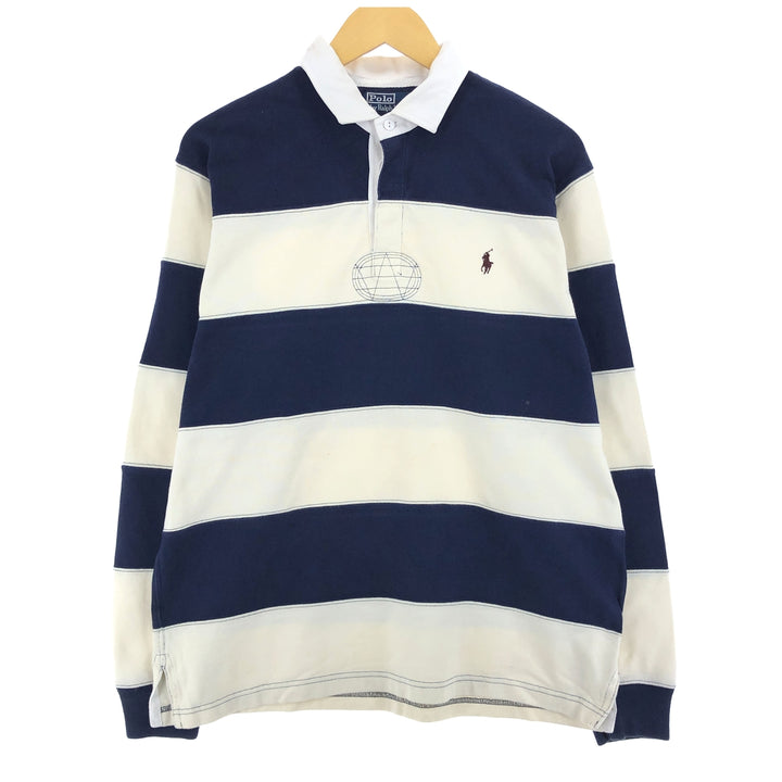 Ralph Lauren POLO by Ralph Lauren CUSTOM FIT Border Pattern Long Sleeve Rugby Shirt Men's L size / eaa410246