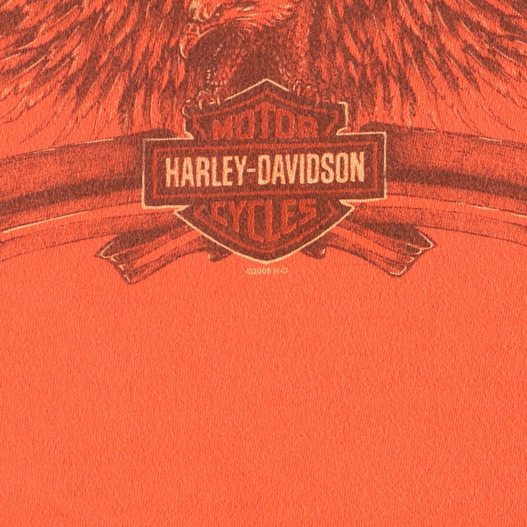 00'S Harley-Davidson Eagle Pattern Motorcycle Bike T-shirt Men's L /eaa410324