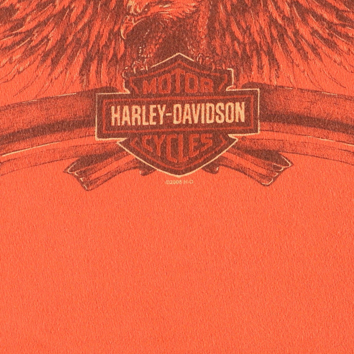 00'S Harley-Davidson Eagle Pattern Motorcycle Bike T-shirt Men's L /eaa410324