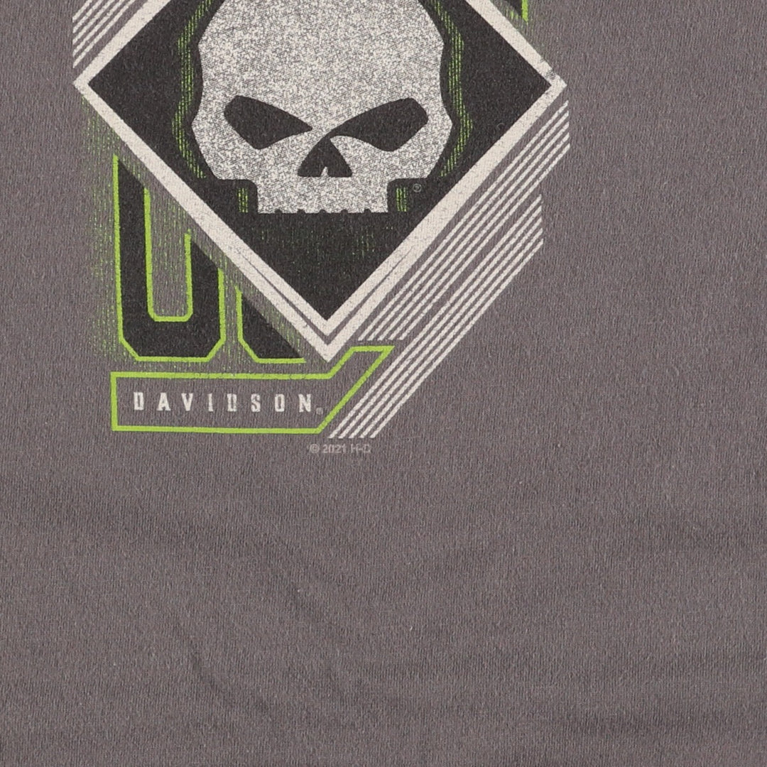 Harley-Davidson Skull Pattern Back Print Motorcycle Bike T-Shirt Men's XL /eaa410391