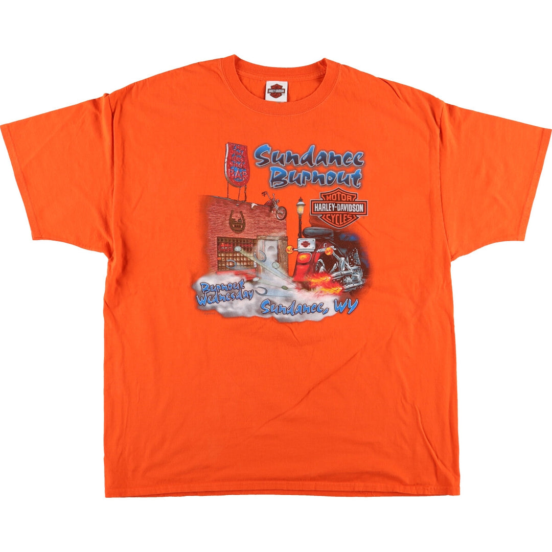 Harley-Davidson Hanes Motorcycle Bike T-shirt Men's XXL cotton orange type Vintage Second Hand