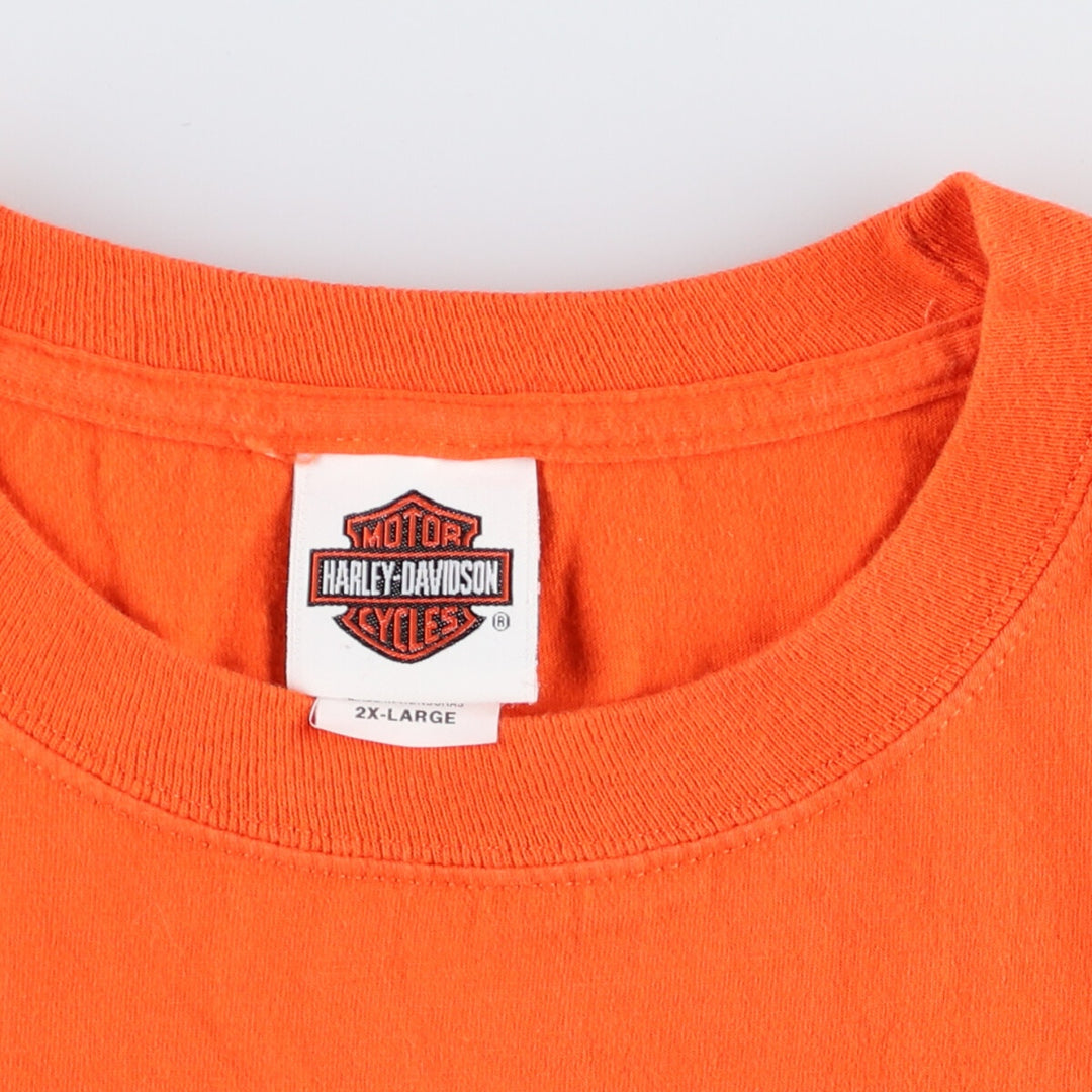 Harley-Davidson Hanes Motorcycle Bike T-shirt Men's XXL cotton orange type Vintage Second Hand