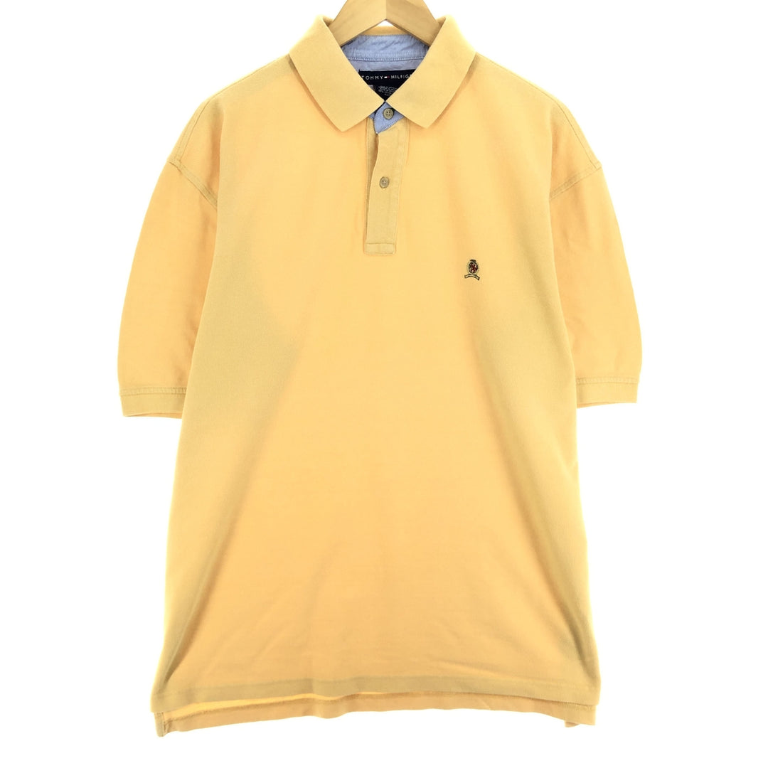 00'S Tommy Hilfiger short sleeve polo shirt men's XL cotton yellow type Vintage Second Hand