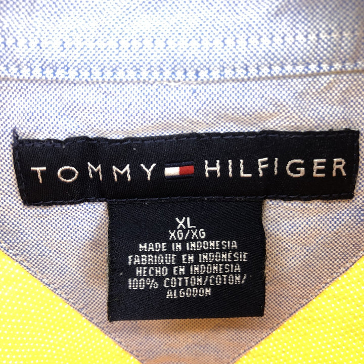 00'S Tommy Hilfiger short sleeve polo shirt men's XL cotton yellow type Vintage Second Hand