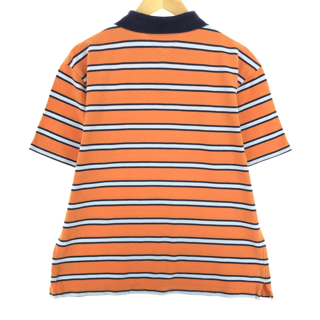 90'S Tommy Hilfiger Multi-border short sleeve striped polo shirt Men's XL Vintage cotton orange type Vintage Second Hand