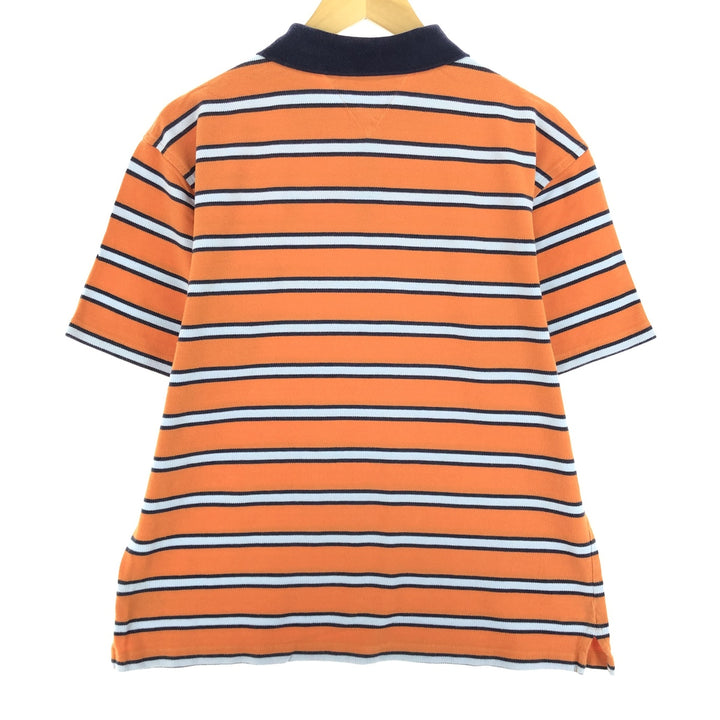 90'S Tommy Hilfiger Multi-border short sleeve striped polo shirt Men's XL Vintage cotton orange type Vintage Second Hand