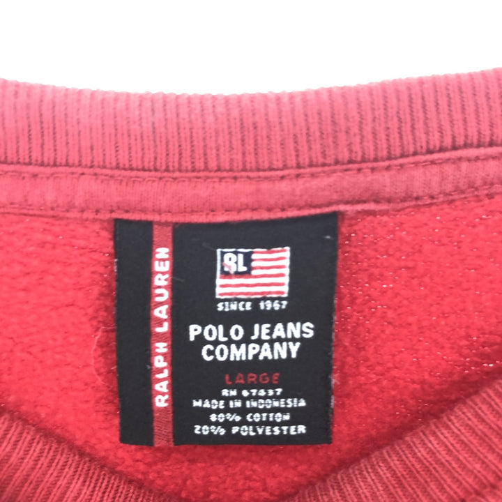 Ralph Lauren POLO JEANS COMPANY Logo Sweatshirt Trainer Men's L /eaa410531