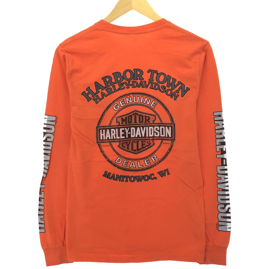 Harley-Davidson HANES back print long T-shirt, men's size S / eaa410582