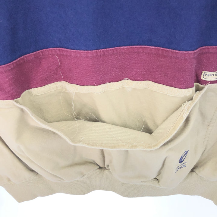 PROPERTY OF Long Sleeve T-Shirt, Made in USA, Men's Size L cotton navy blue type Vintage Second Hand