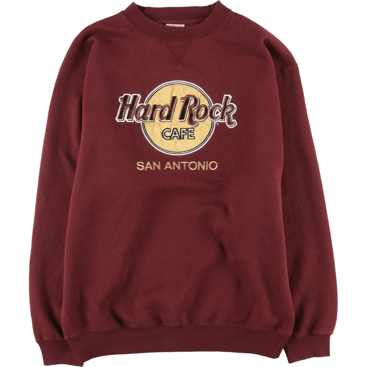 90s~00'S Hard Rock Cafe SAN ANTONIO Advertising Sweatshirt Trainer Men's L Vintage /eaa410642