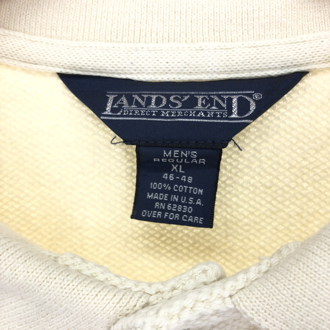 90'S Land's End collared half button plain blank sweatshirt sweatshirt made in USA men's XL vintage /eaa410644