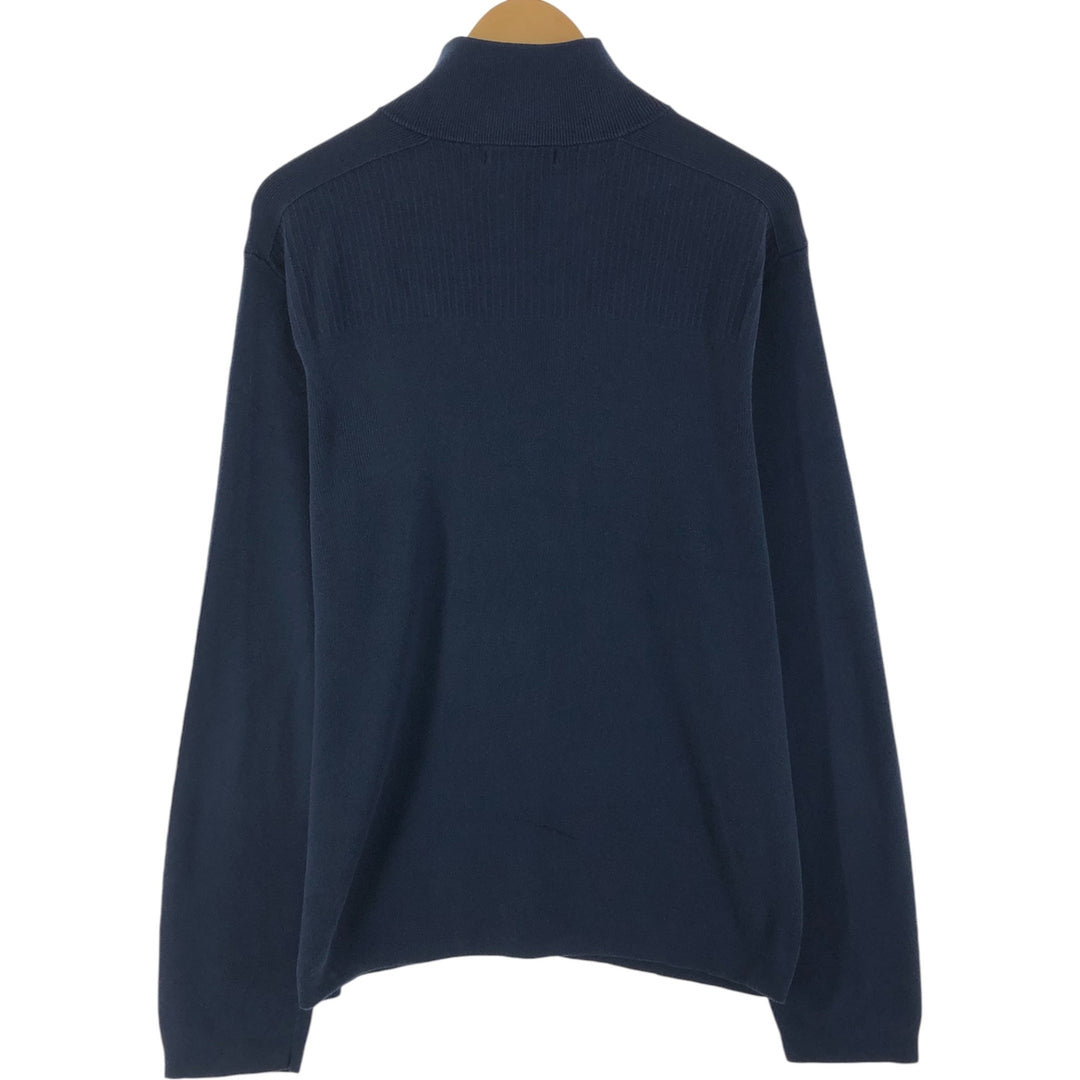Banana Republic Ribbed Half-Zip Sweatshirt, Men's Size L Pima Cotton navy blue type Vintage Second Hand