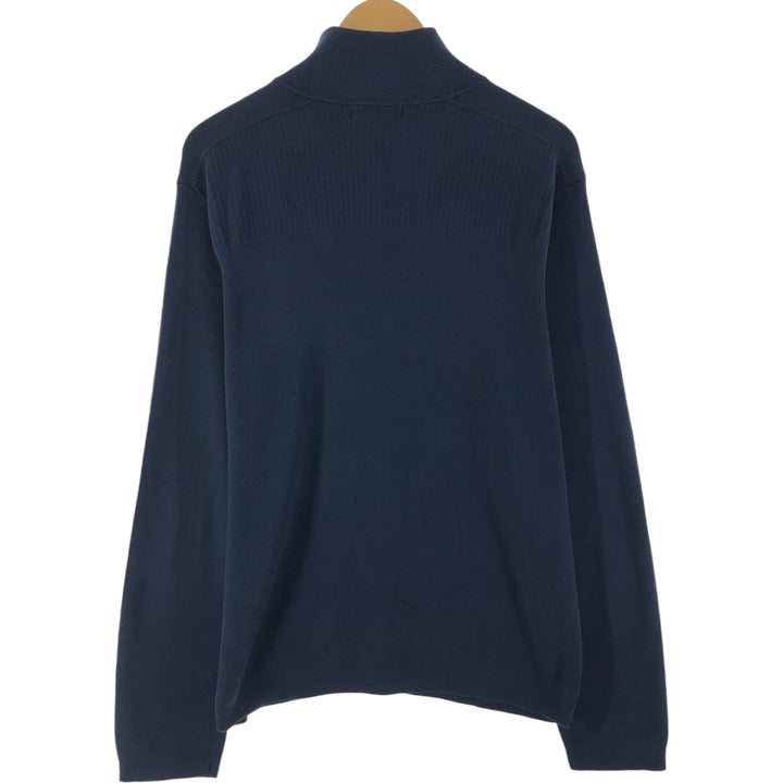 Banana Republic Ribbed Half-Zip Sweatshirt, Men's Size L Pima Cotton navy blue type Vintage Second Hand