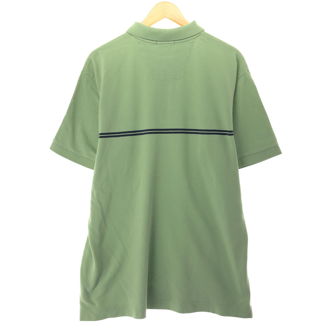 NAUTICA short sleeve polo shirt, men's XL cotton green type yellow green Vintage Second Hand