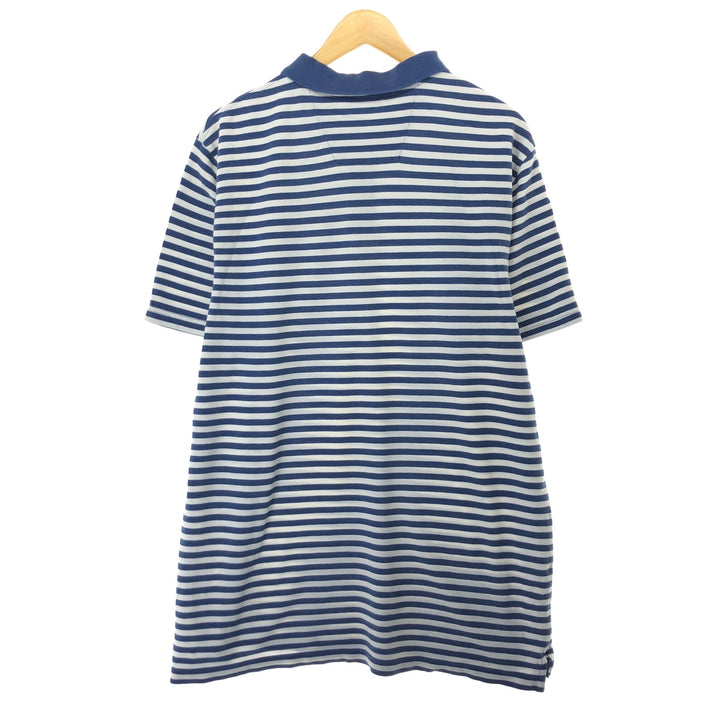 NAUTICA Short Sleeve Striped Polo Shirt Men's XL cotton blue type Vintage Second Hand