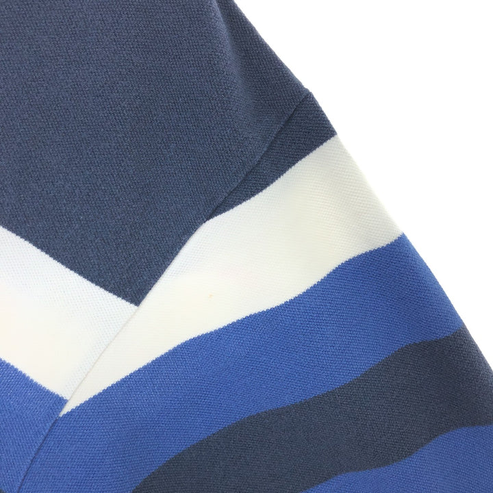 90'S NAUTICA Short Sleeve Striped Polo Shirt Men's XL Vintage cotton navy blue type Vintage Second Hand