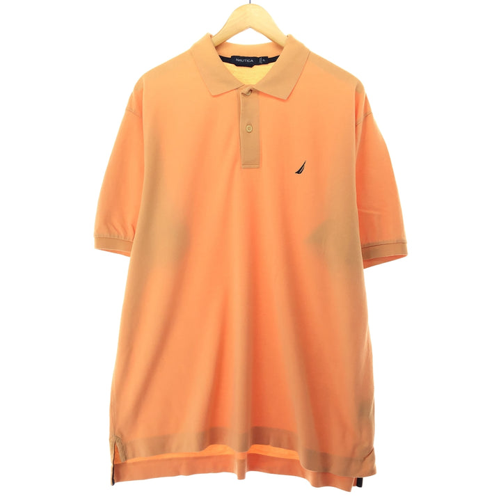 NAUTICA short sleeve polo shirt, men's XL cotton orange type Vintage Second Hand