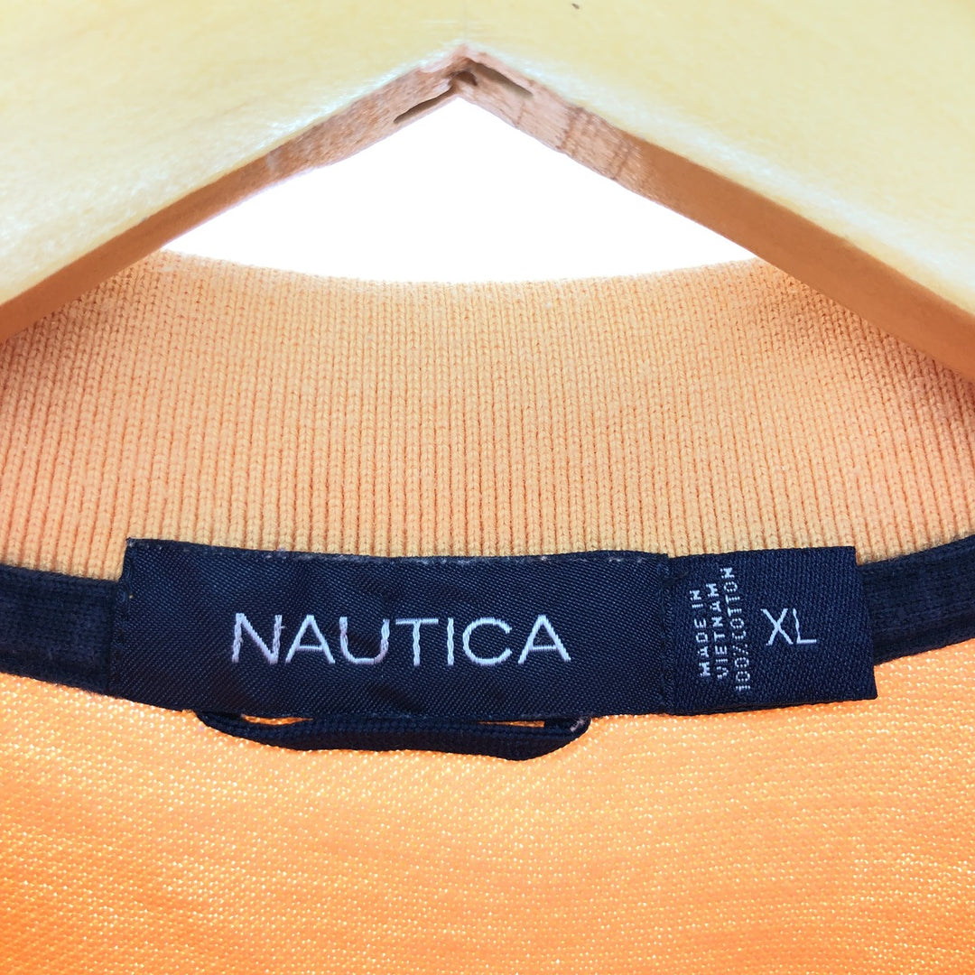 NAUTICA short sleeve polo shirt, men's XL cotton orange type Vintage Second Hand