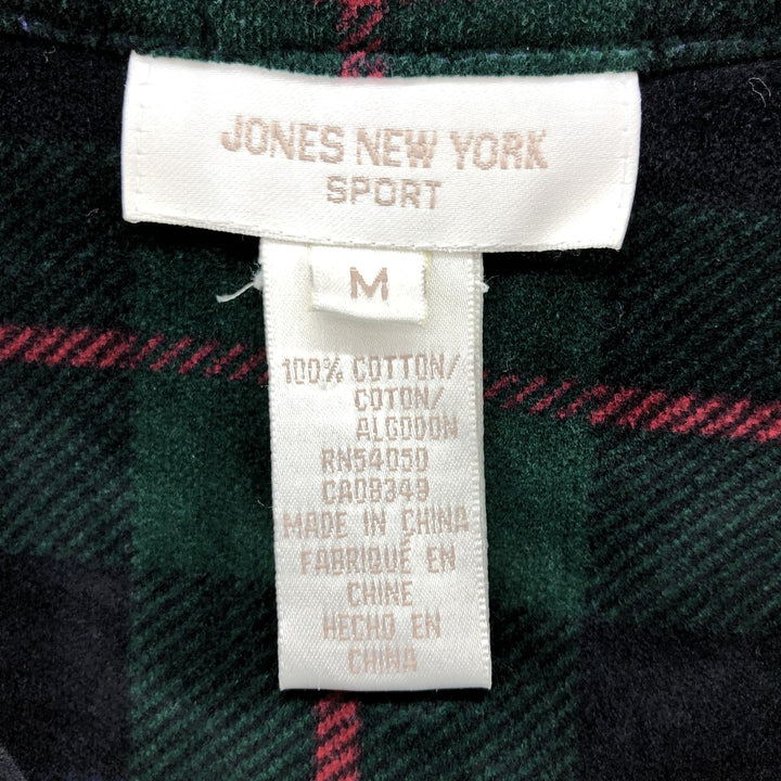 JONES NEW YORK Check Pattern Half Zip Long Sleeve Velvet Shirt Men's M size /eaa410793