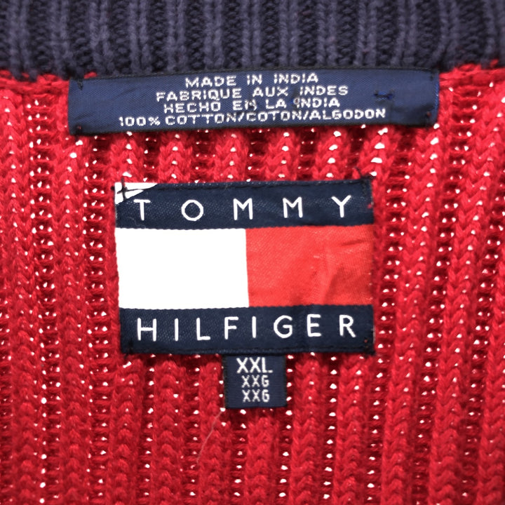 90'S Tommy Hilfiger Striped Pattern Cotton Knit Sweater Men's XXL Vintage / eaa410851