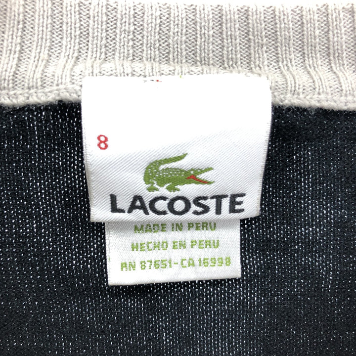 LACOSTE Multi-border cotton knit sweater size 8, Men's M /eaa410864