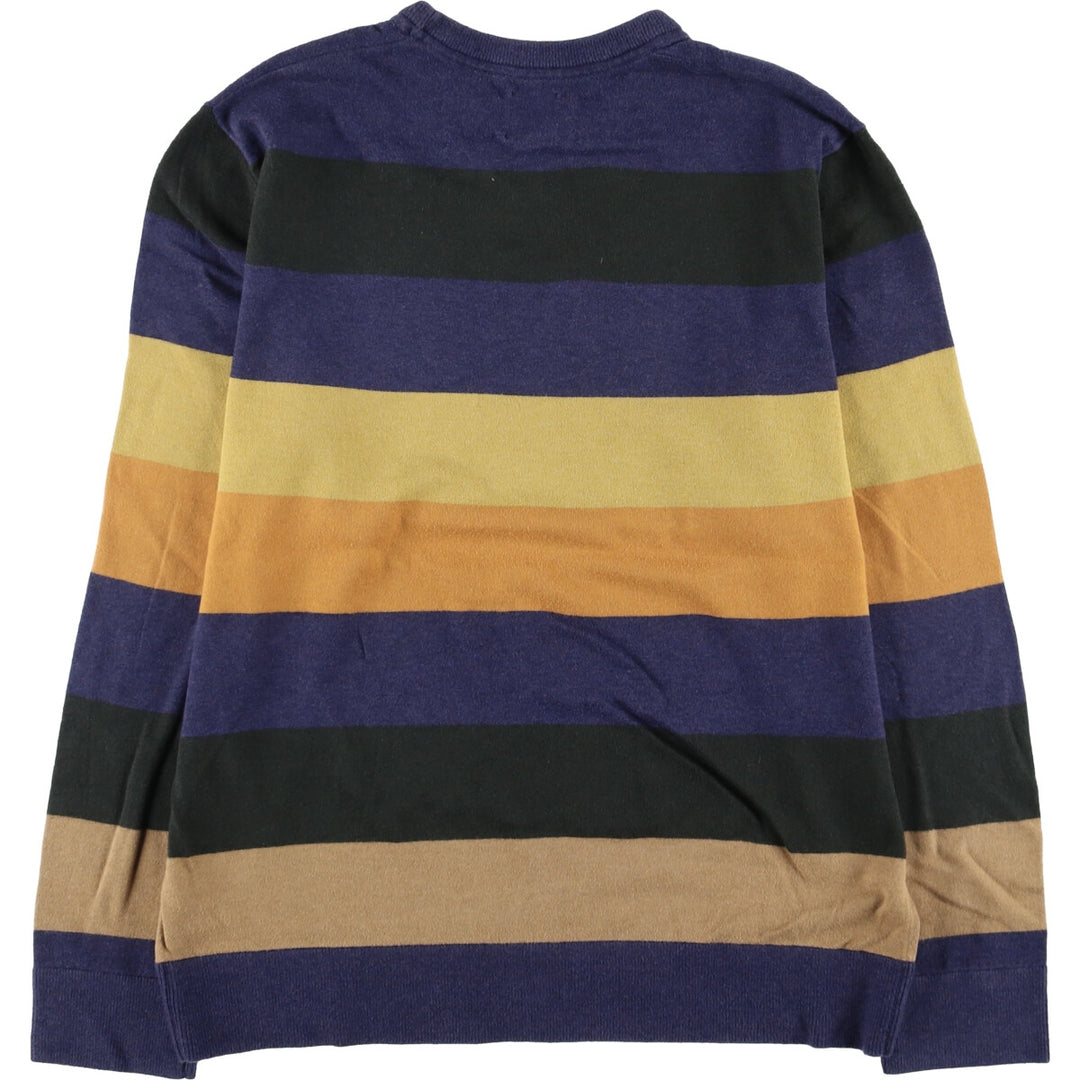 2000'S GAP Striped Cotton Knit Sweater, Men's Size L cotton Navy blue Vintage Second Hand