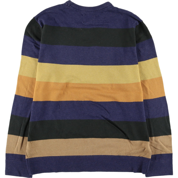 2000'S GAP Striped Cotton Knit Sweater, Men's Size L cotton Navy blue Vintage Second Hand