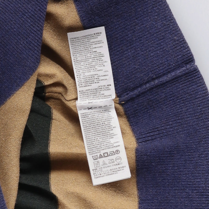 2000'S GAP Striped Cotton Knit Sweater, Men's Size L cotton Navy blue Vintage Second Hand