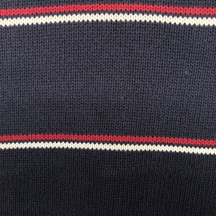 2000'S Nautica Striped Cotton Knit Sweater, Men's XL cotton navy blue type Vintage Second Hand