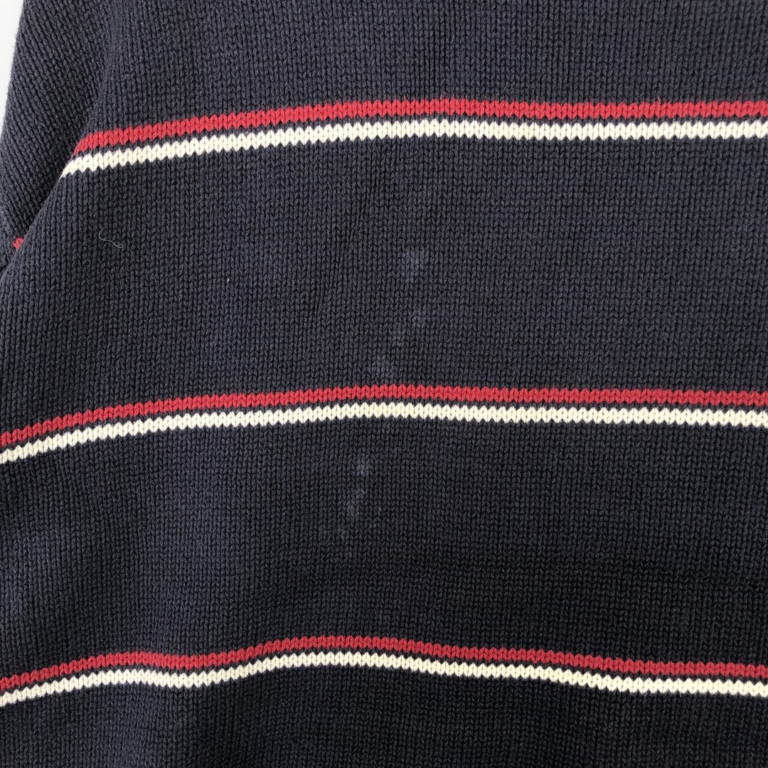 2000'S Nautica Striped Cotton Knit Sweater, Men's XL cotton navy blue type Vintage Second Hand