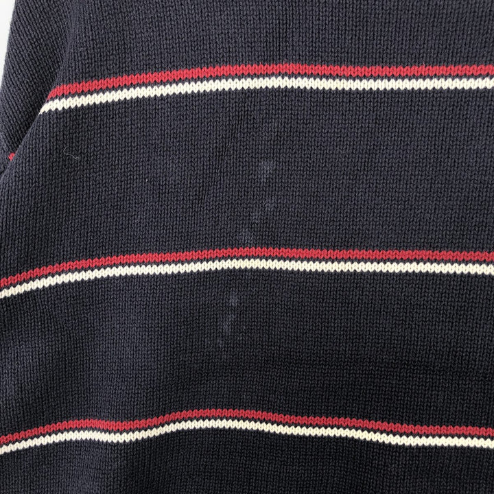 2000'S Nautica Striped Cotton Knit Sweater, Men's XL cotton navy blue type Vintage Second Hand