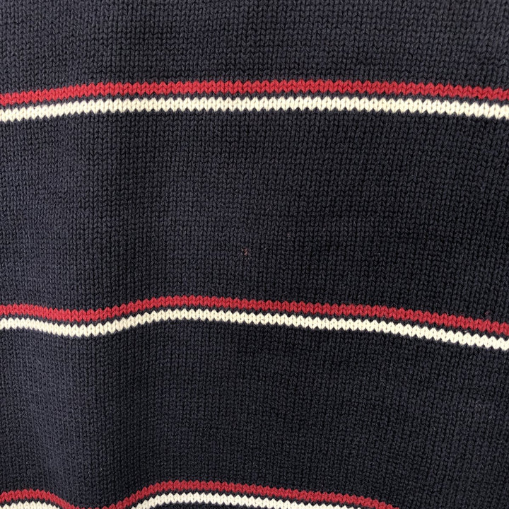 2000'S Nautica Striped Cotton Knit Sweater, Men's XL cotton navy blue type Vintage Second Hand
