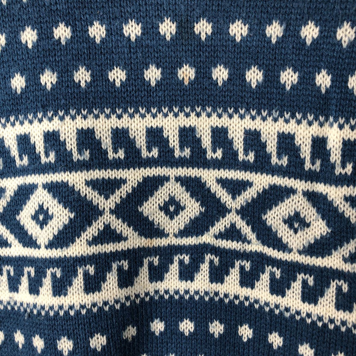 Vintage 1980'S Wrangler Fair Isle Pattern Acrylic Knit Sweater, Men's Size Large acrylic blue type Vintage Second Hand