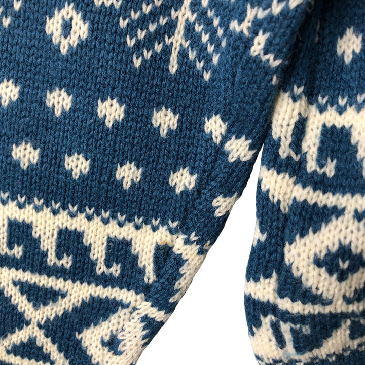Vintage 1980'S Wrangler Fair Isle Pattern Acrylic Knit Sweater, Men's Size Large acrylic blue type Vintage Second Hand