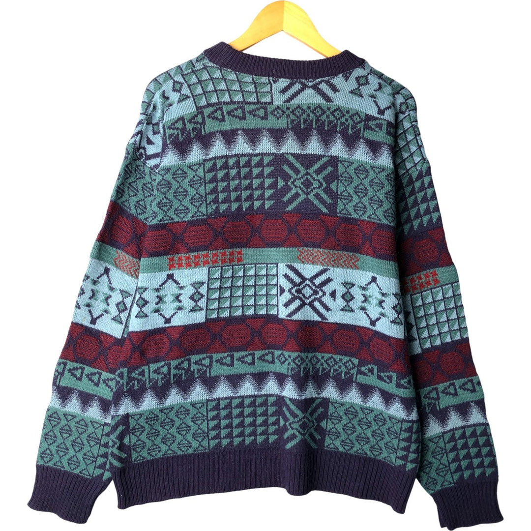 Vintage 1980'S Town Craft acrylic knit sweater, made in the USA, size L, men's. acrylic navy blue type Vintage Second Hand