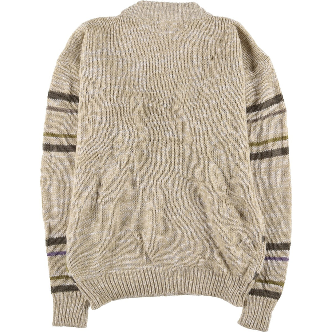 Vintage 1980'S McGREGOR all-over print mock neck acrylic knit sweater, size L, men's acrylic Beige type Vintage Second Hand