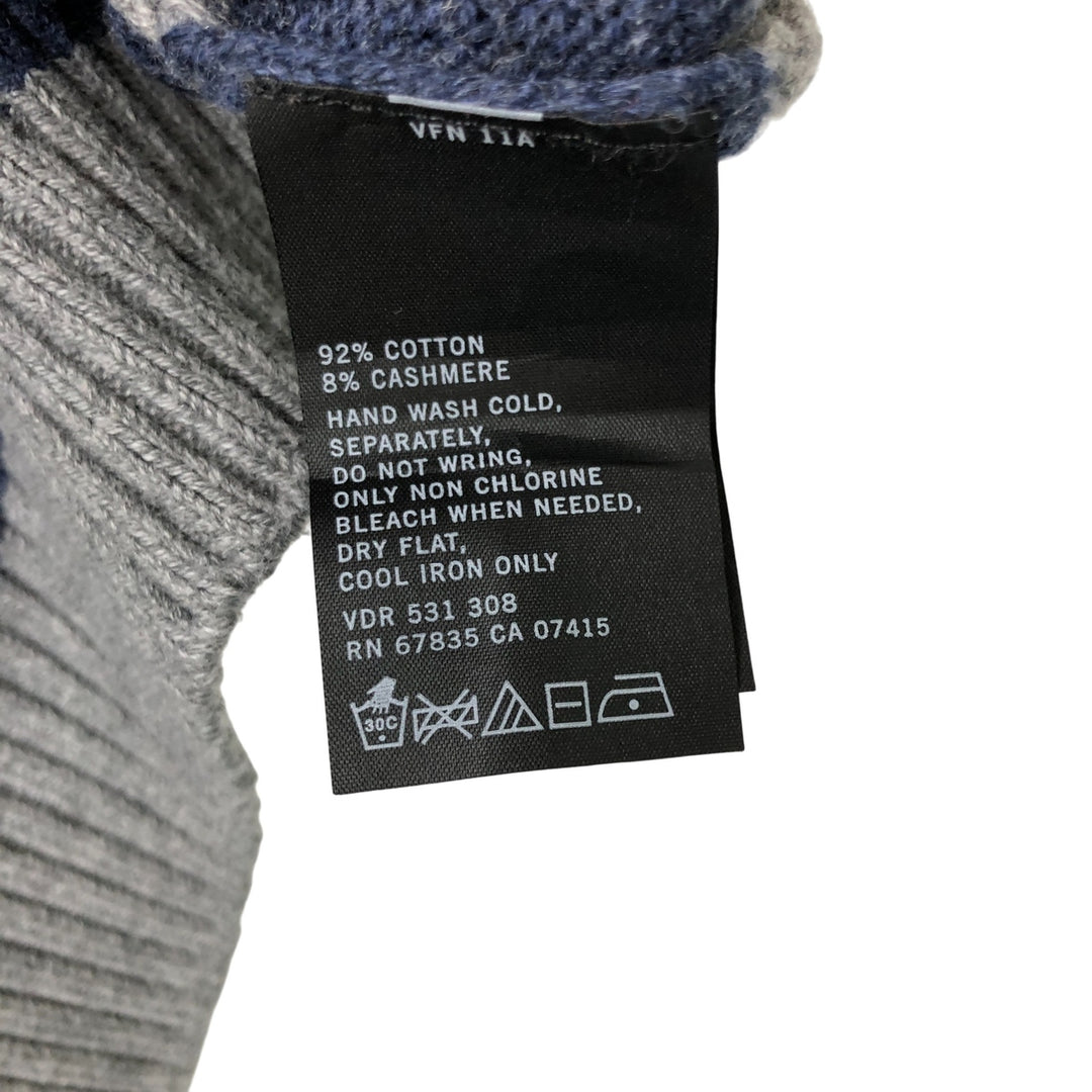 2000'S - NAUTICA Striped Pattern Cashmere Blend Cotton Knit Sweater, Men's XL cotton gray type Vintage Second Hand