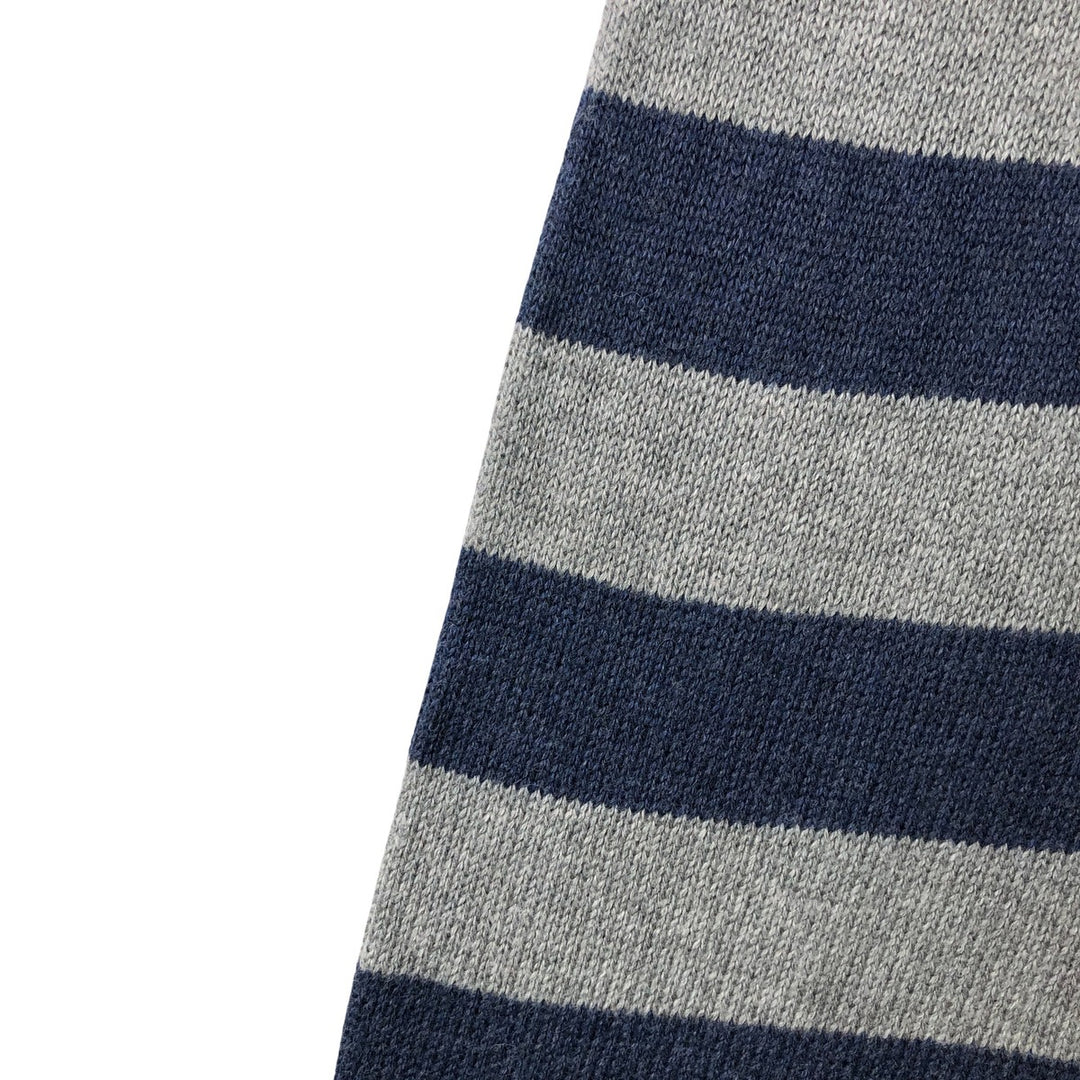 2000'S - NAUTICA Striped Pattern Cashmere Blend Cotton Knit Sweater, Men's XL cotton gray type Vintage Second Hand