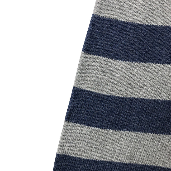 2000'S - NAUTICA Striped Pattern Cashmere Blend Cotton Knit Sweater, Men's XL cotton gray type Vintage Second Hand