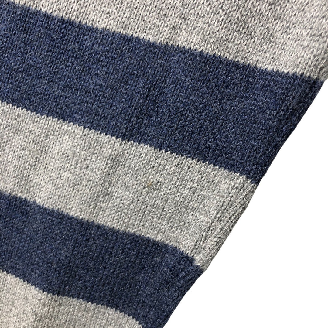 2000'S - NAUTICA Striped Pattern Cashmere Blend Cotton Knit Sweater, Men's XL cotton gray type Vintage Second Hand