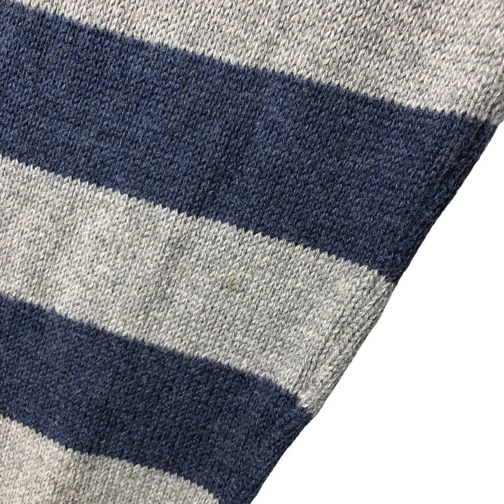 2000'S - NAUTICA Striped Pattern Cashmere Blend Cotton Knit Sweater, Men's XL cotton gray type Vintage Second Hand