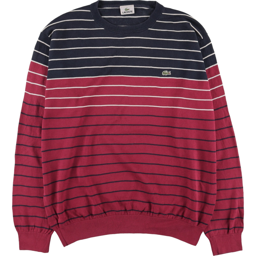 Lacoste Striped Cotton Knit Sweater, Size 5 (Men's L) cotton red type Vintage Second Hand