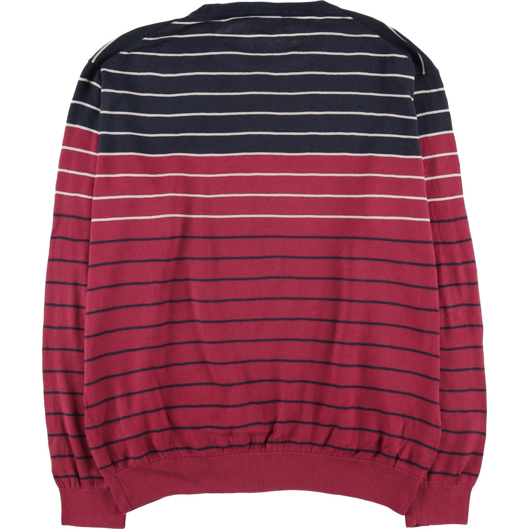 Lacoste Striped Cotton Knit Sweater, Size 5 (Men's L) cotton red type Vintage Second Hand