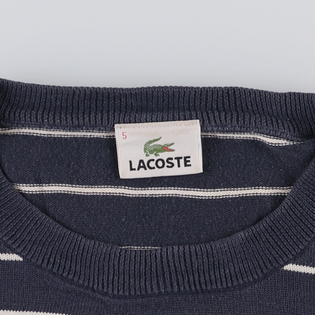 Lacoste Striped Cotton Knit Sweater, Size 5 (Men's L) cotton red type Vintage Second Hand