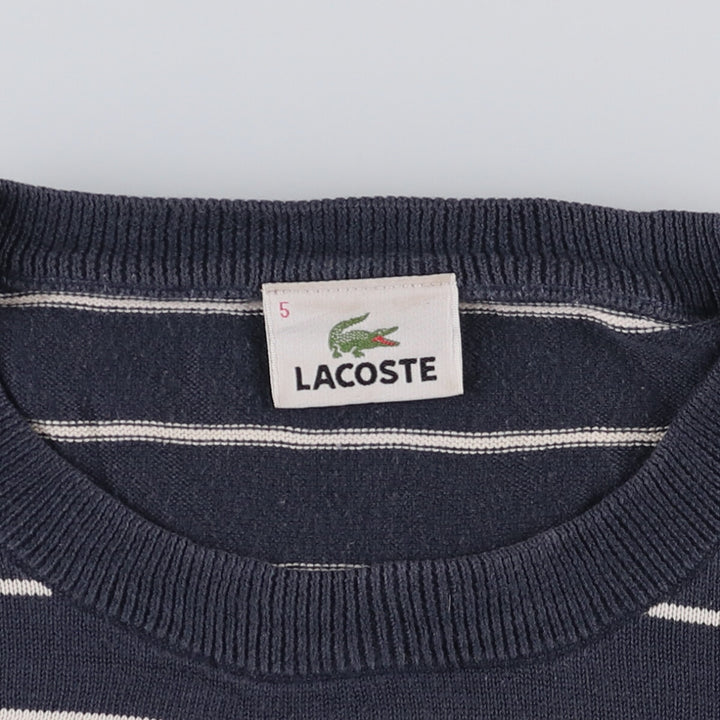 Lacoste Striped Cotton Knit Sweater, Size 5 (Men's L) cotton red type Vintage Second Hand