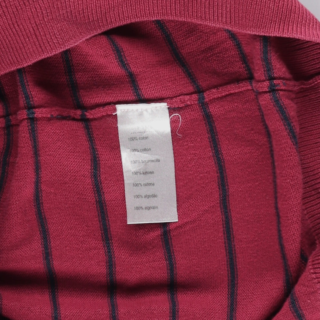 Lacoste Striped Cotton Knit Sweater, Size 5 (Men's L) cotton red type Vintage Second Hand